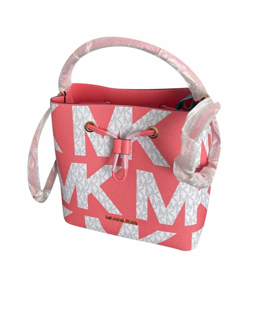 MICHAEL KORS Коралловая кожаная сумка с короткими ручками, фото 2