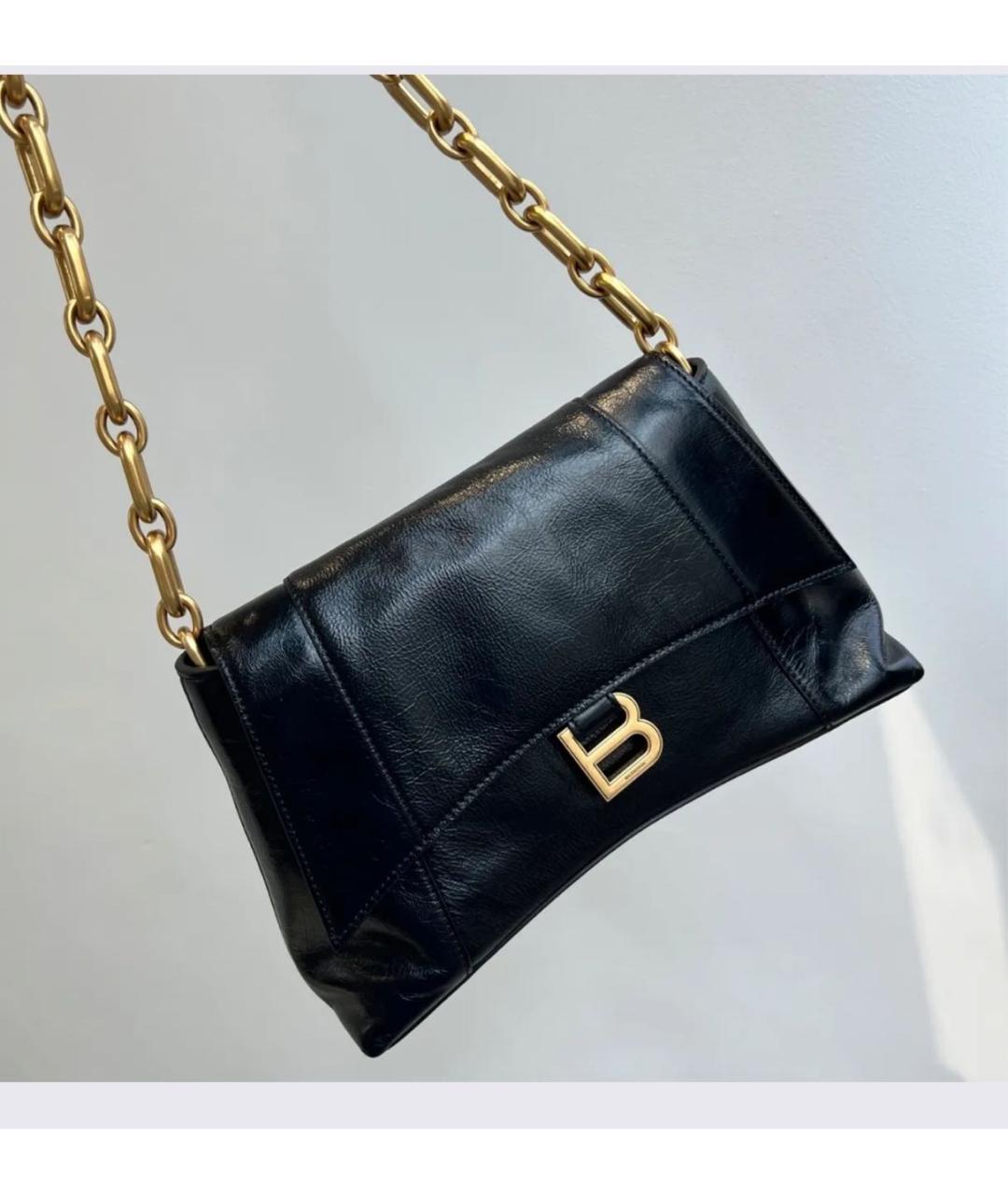 BALENCIAGA Черная кожаная сумка через плечо, фото 2