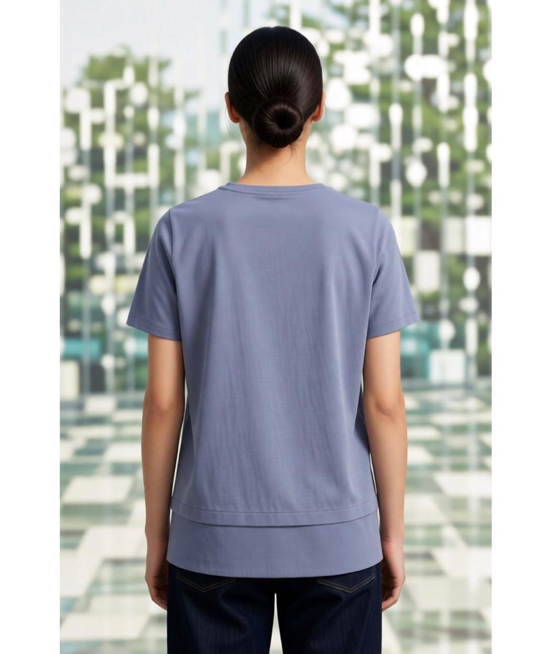 LORENA ANTONIAZZI Фиолетовая хлопко-эластановая футболка, фото 2