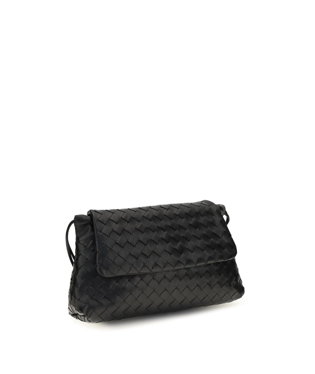 BOTTEGA VENETA Черная кожаная сумка через плечо, фото 2