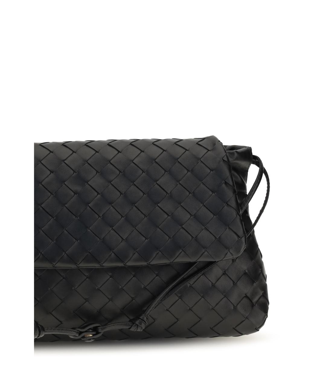 BOTTEGA VENETA Черная кожаная сумка через плечо, фото 4