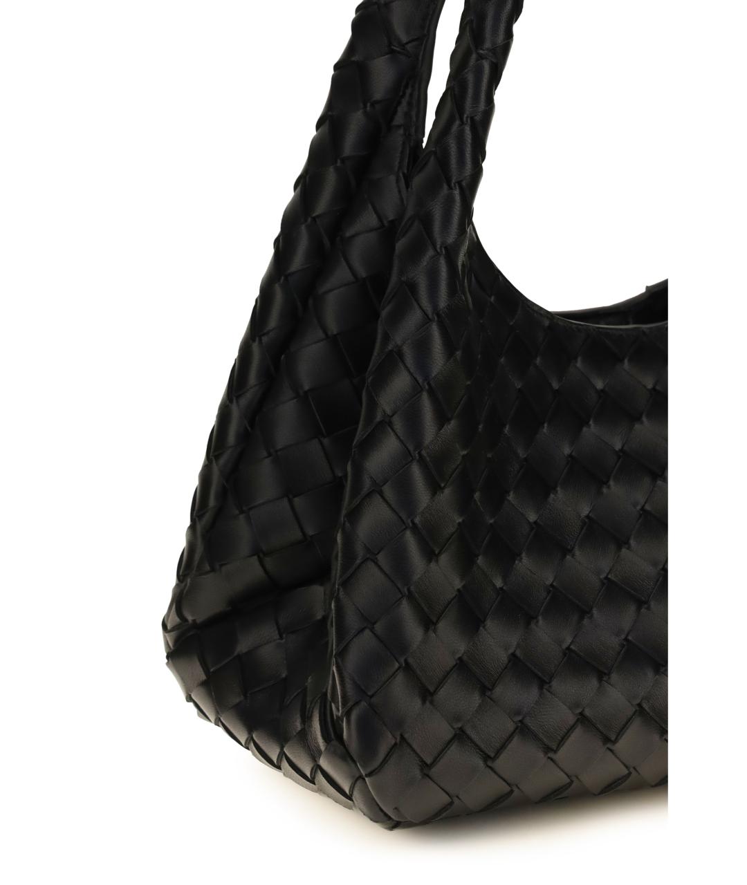 BOTTEGA VENETA Черная кожаная сумка тоут, фото 4