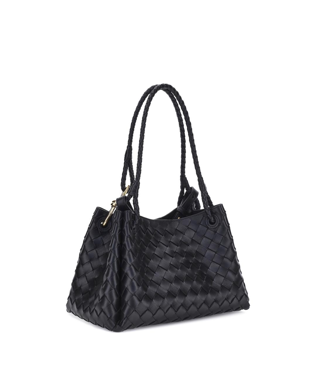 BOTTEGA VENETA Черная кожаная сумка через плечо, фото 3
