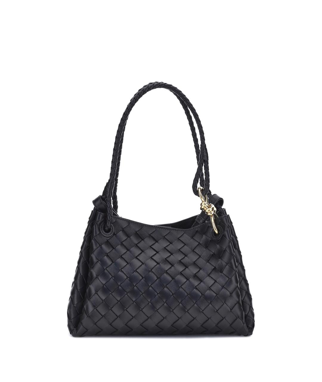 BOTTEGA VENETA Черная кожаная сумка через плечо, фото 1