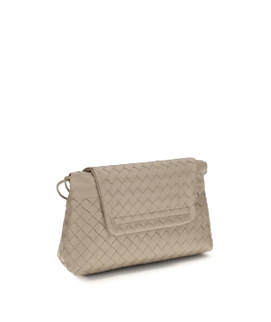 BOTTEGA VENETA Бежевая кожаная сумка через плечо, фото 3