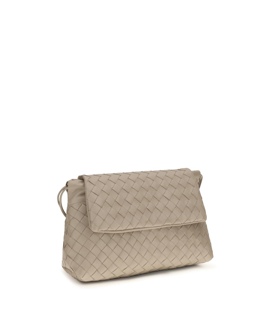 BOTTEGA VENETA Бежевая кожаная сумка через плечо, фото 2