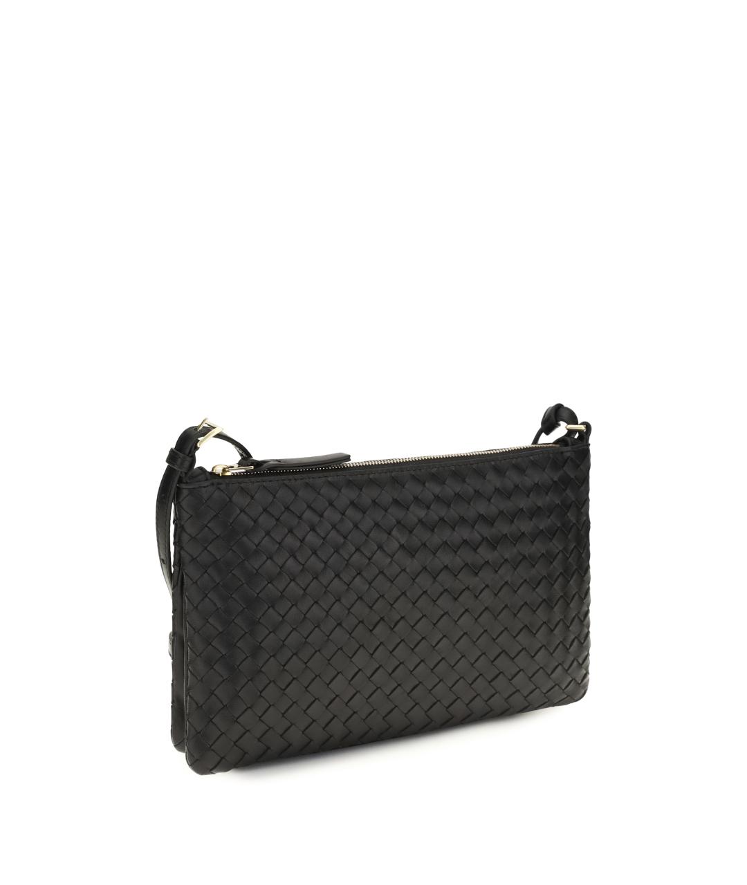 BOTTEGA VENETA Черная кожаная сумка через плечо, фото 3