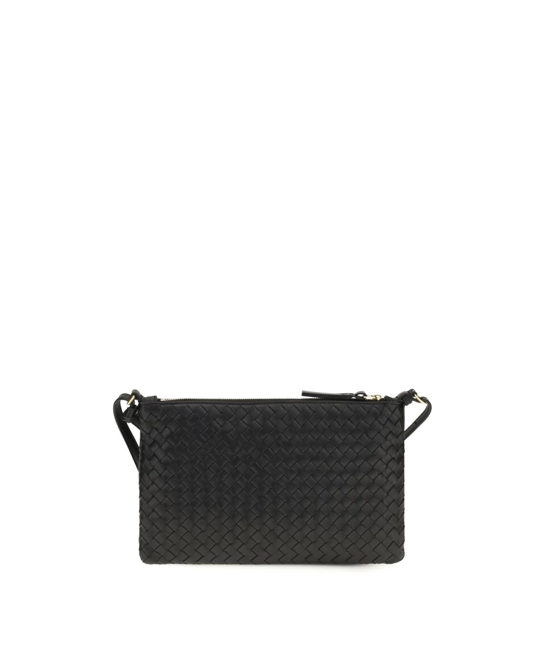 BOTTEGA VENETA Черная кожаная сумка через плечо, фото 1