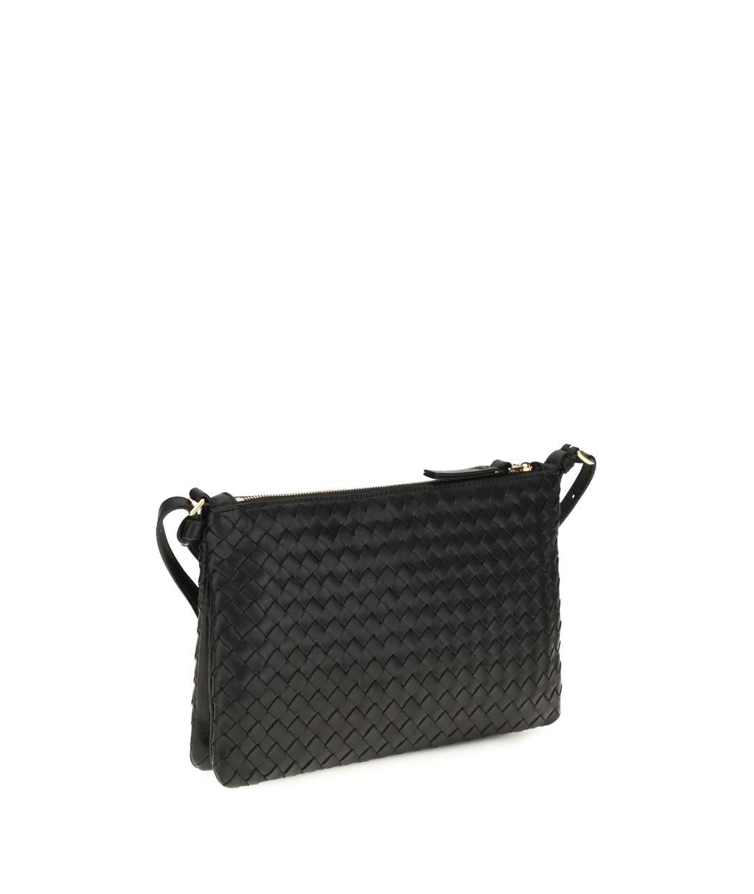 BOTTEGA VENETA Черная кожаная сумка через плечо, фото 2