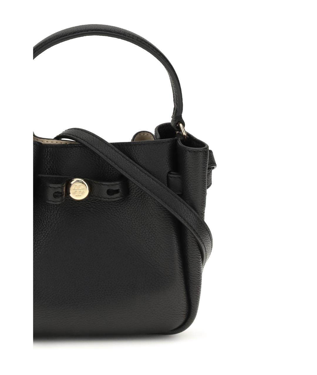 TORY BURCH Черная кожаная сумка с короткими ручками, фото 4
