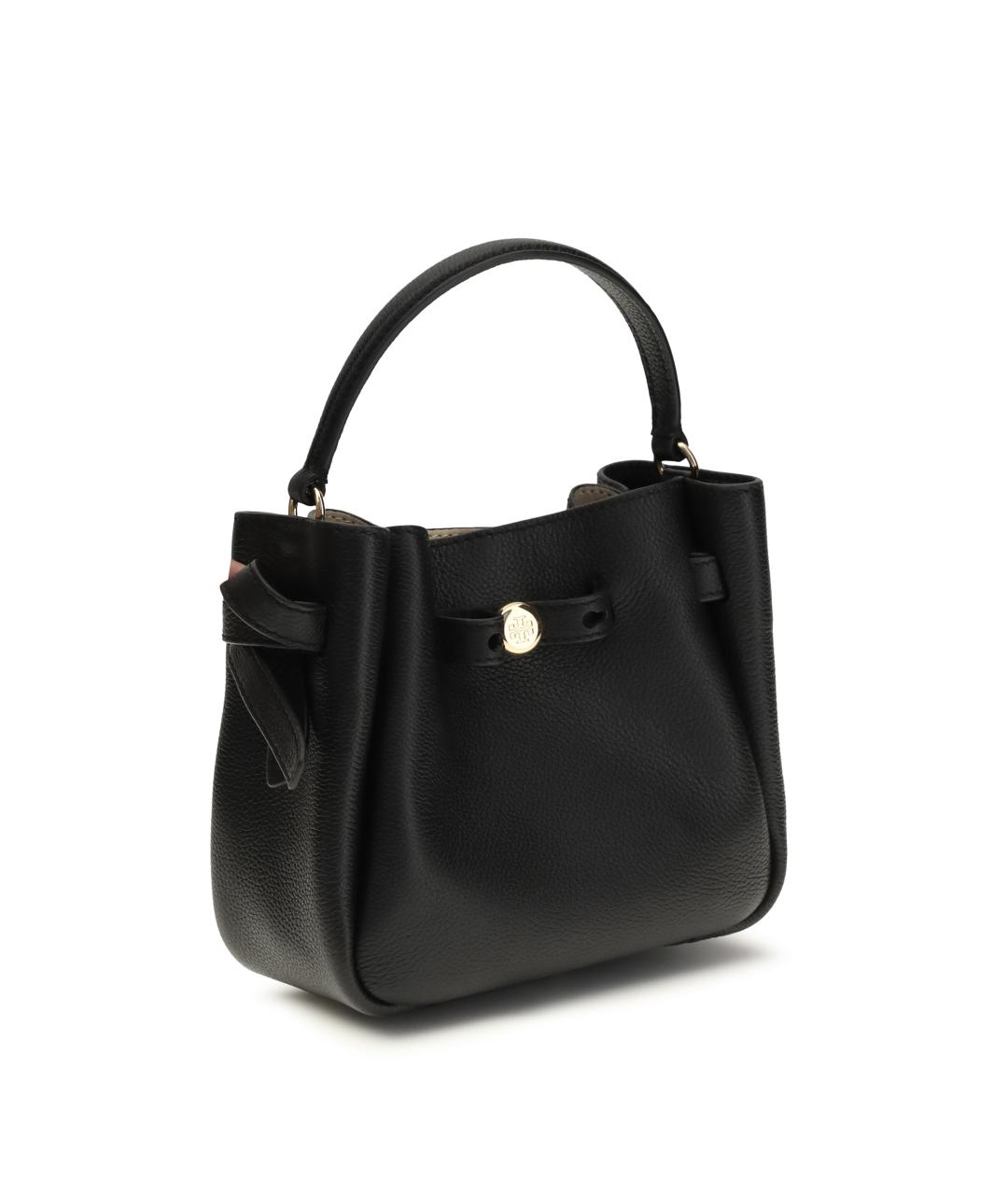TORY BURCH Черная кожаная сумка с короткими ручками, фото 2