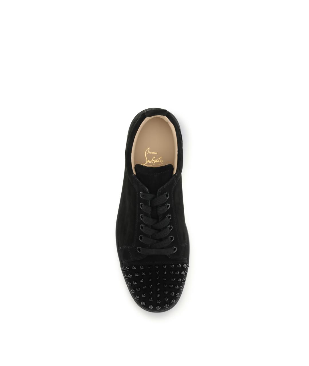 CHRISTIAN LOUBOUTIN Черные кожаные низкие кроссовки / кеды, фото 4