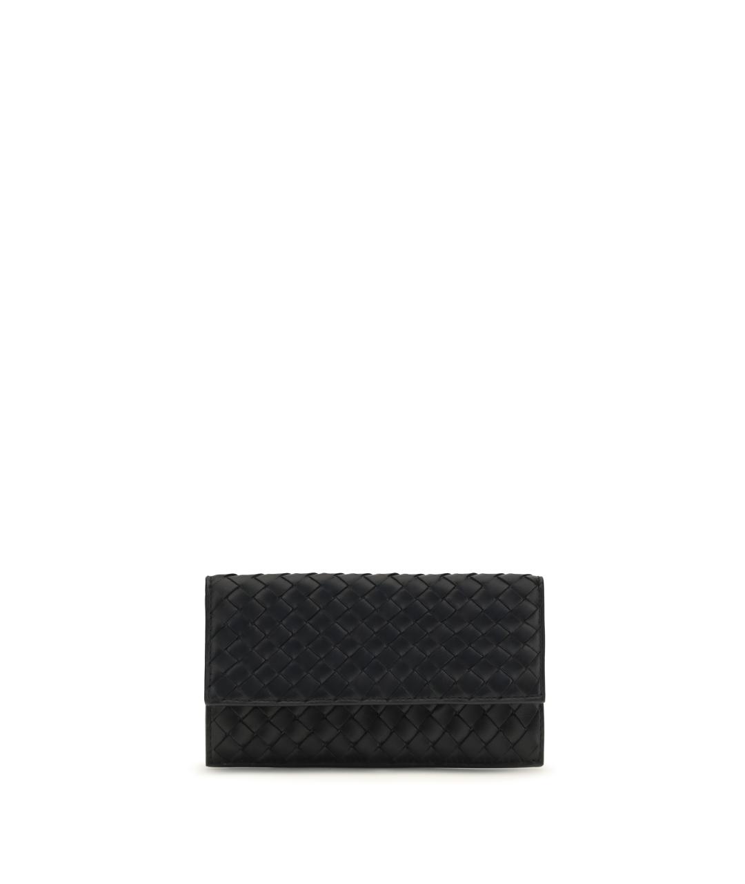 BOTTEGA VENETA Черный кожаный кошелек, фото 1