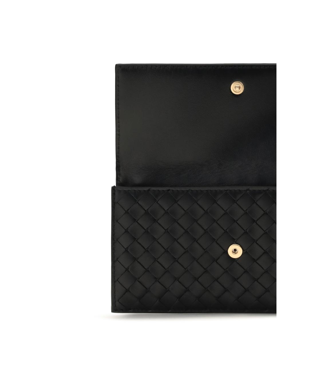 BOTTEGA VENETA Черный кожаный кошелек, фото 3