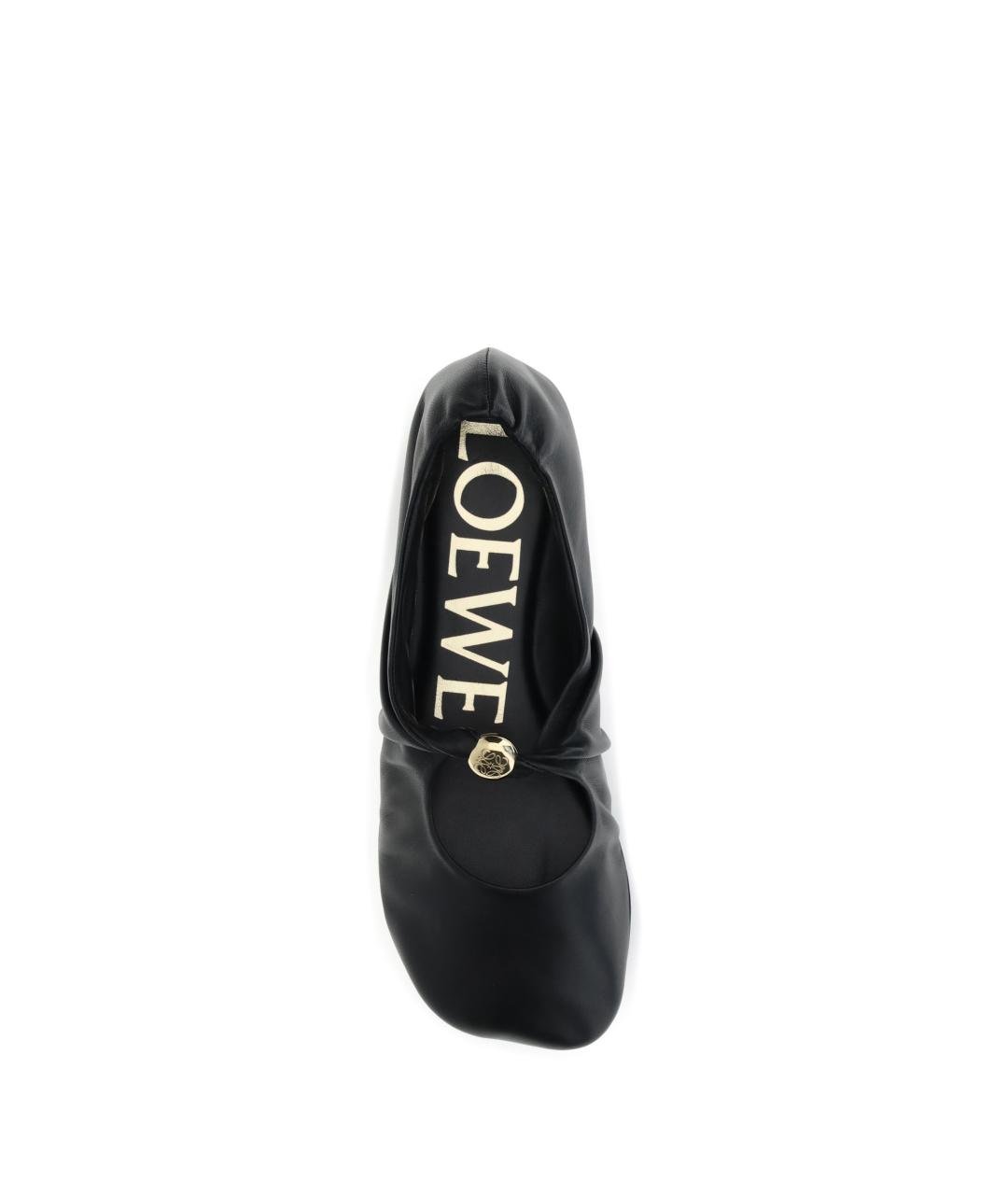 LOEWE Черные кожаные балетки, фото 4