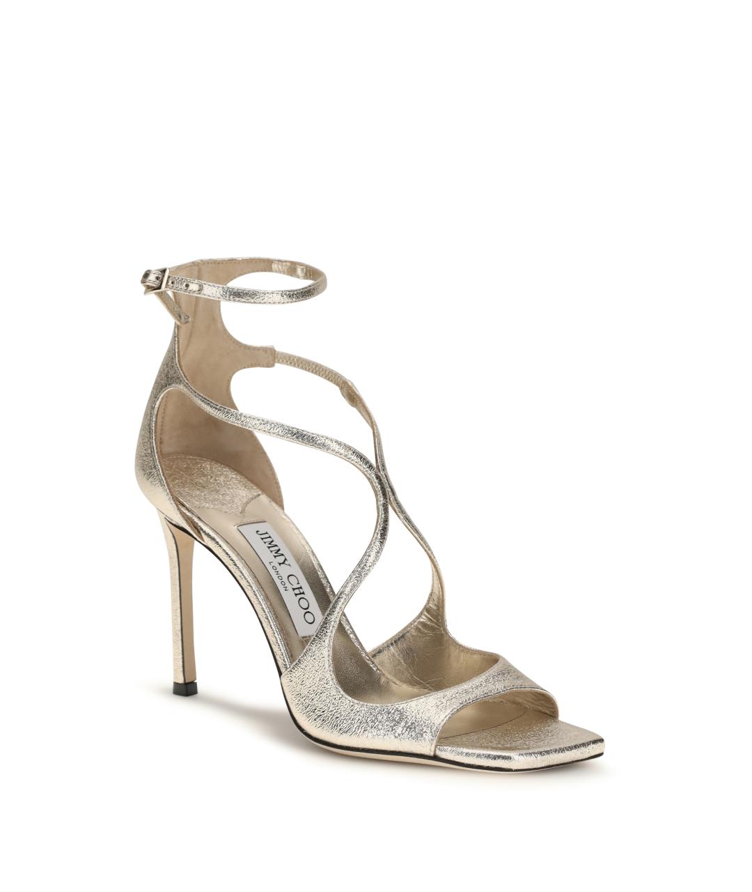 JIMMY CHOO Серебряные кожаные босоножки, фото 2
