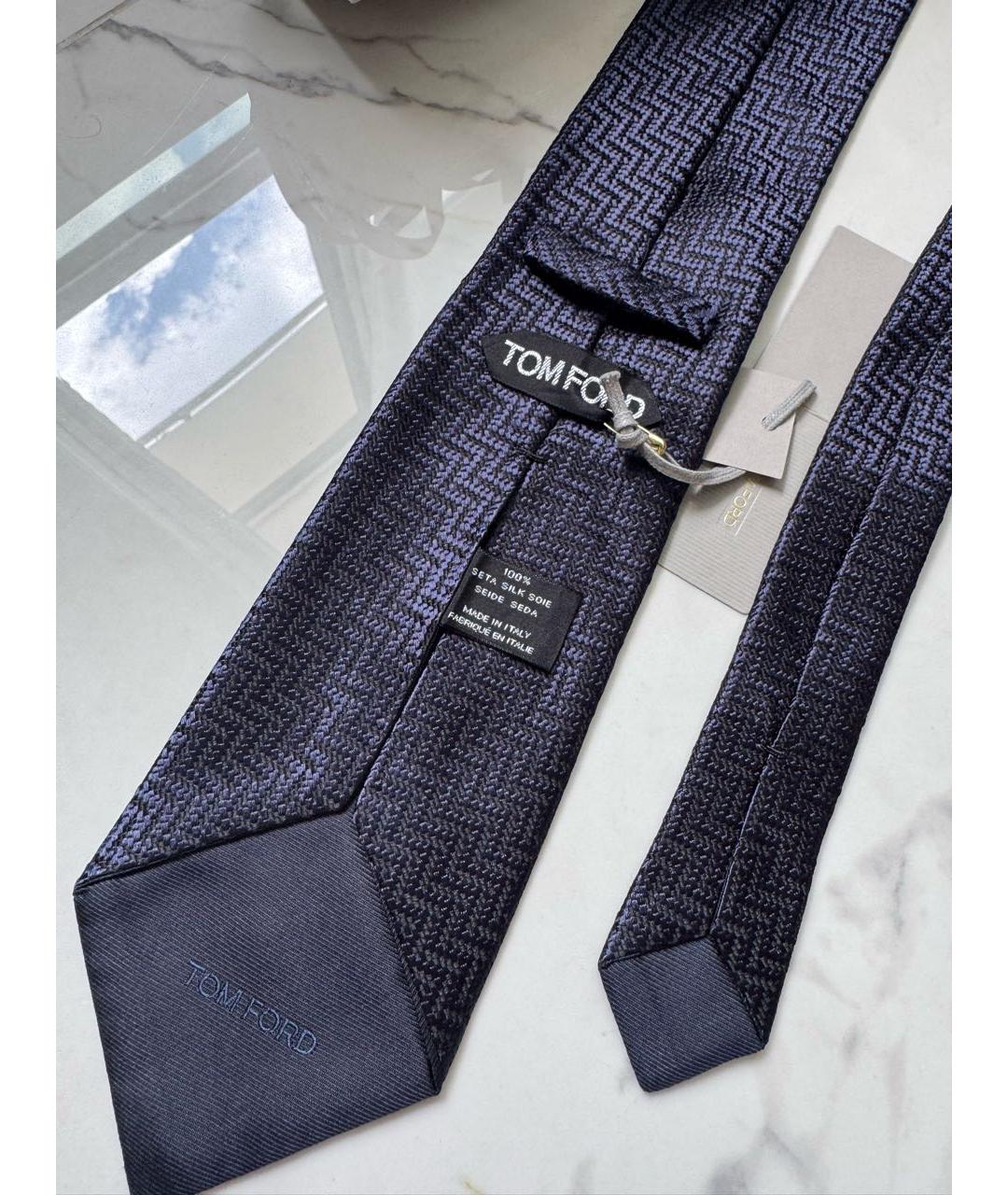 TOM FORD Темно-синий шелковый галстук, фото 6
