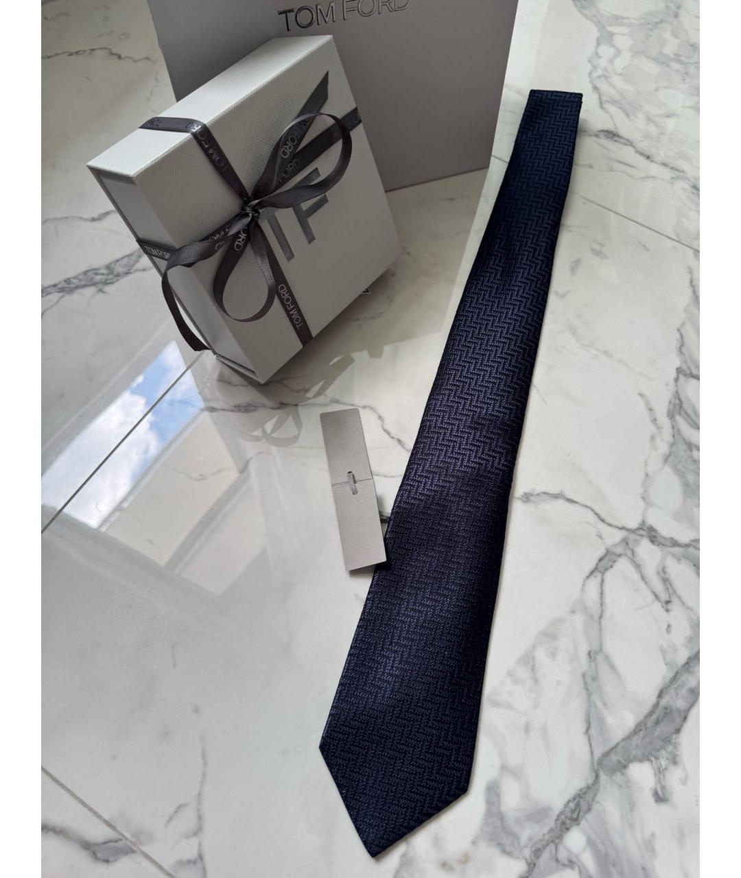TOM FORD Темно-синий шелковый галстук, фото 7
