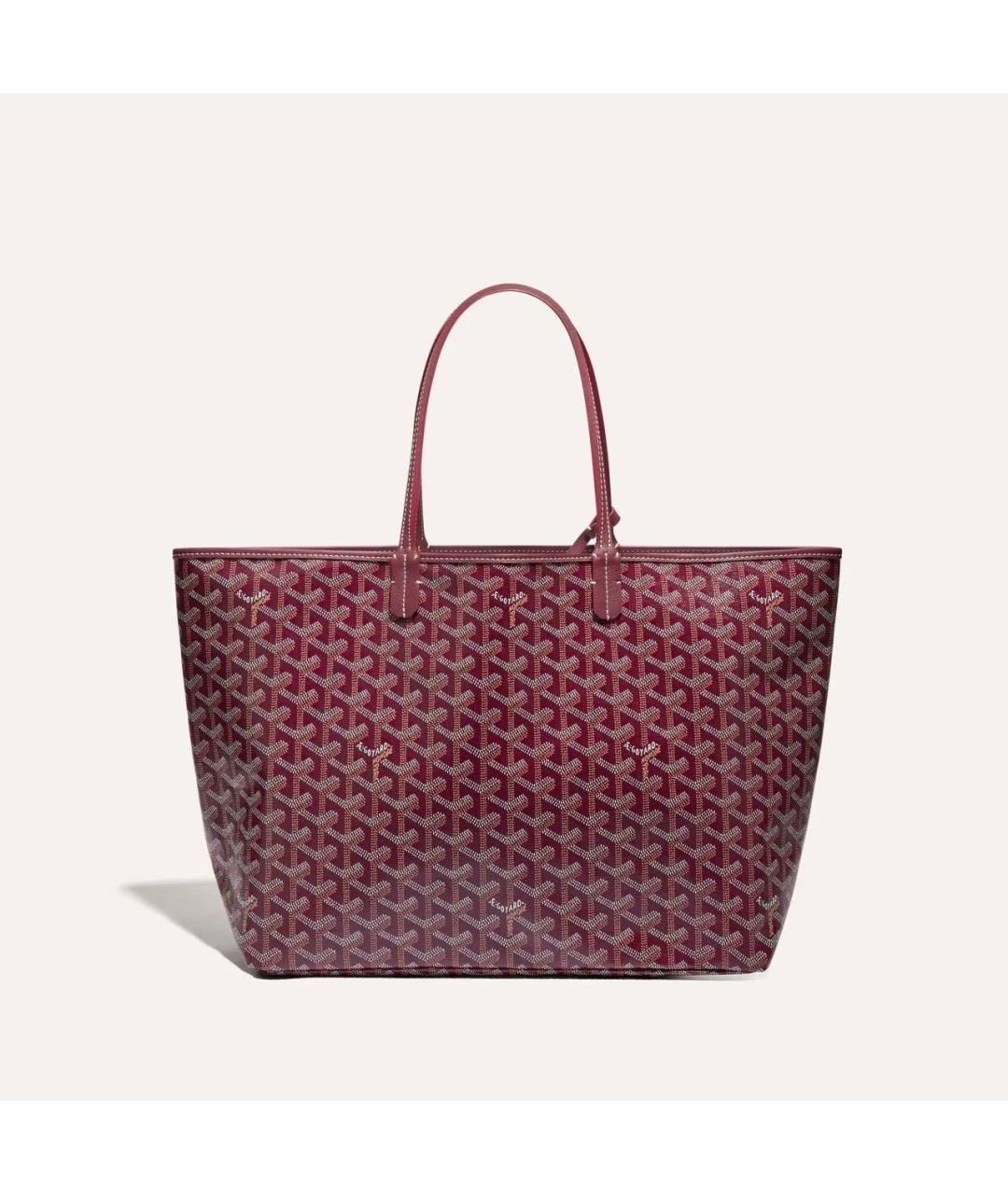 GOYARD Бордовая кожаная сумка тоут, фото 6
