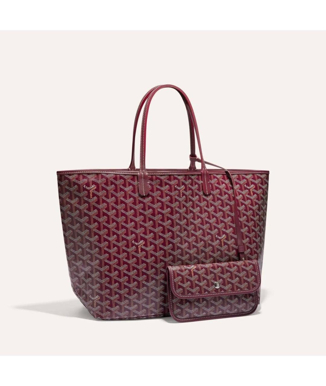 GOYARD Бордовая кожаная сумка тоут, фото 9