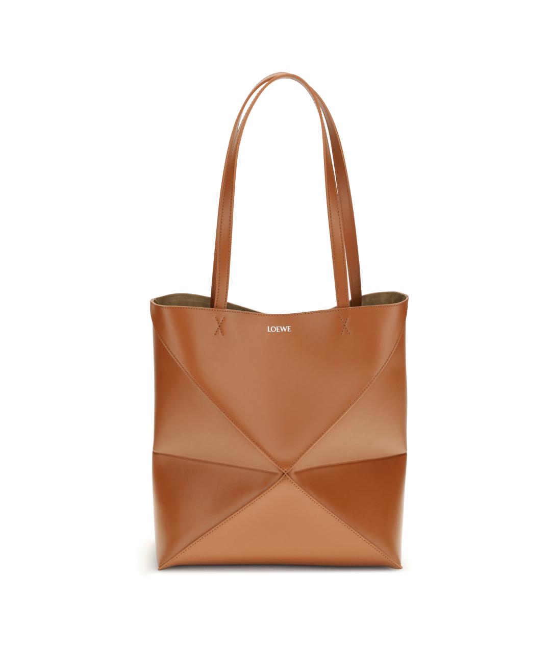 LOEWE Бежевая кожаная сумка тоут, фото 1