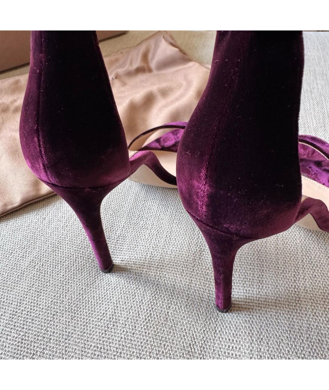 GIANVITO ROSSI Бордовые босоножки, фото 4
