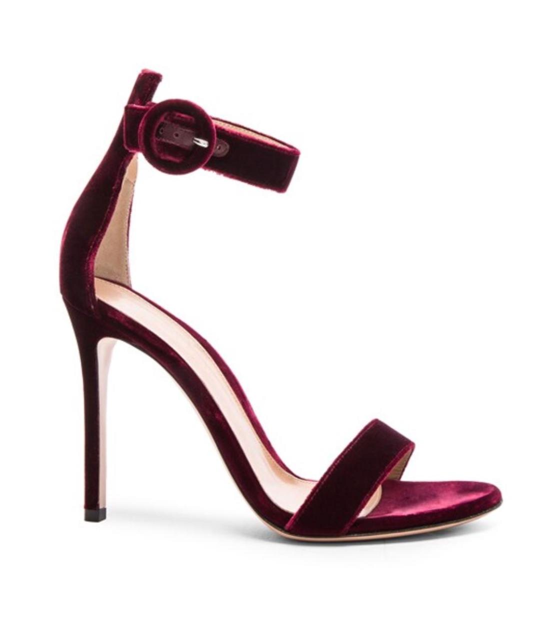 GIANVITO ROSSI Бордовые босоножки, фото 1