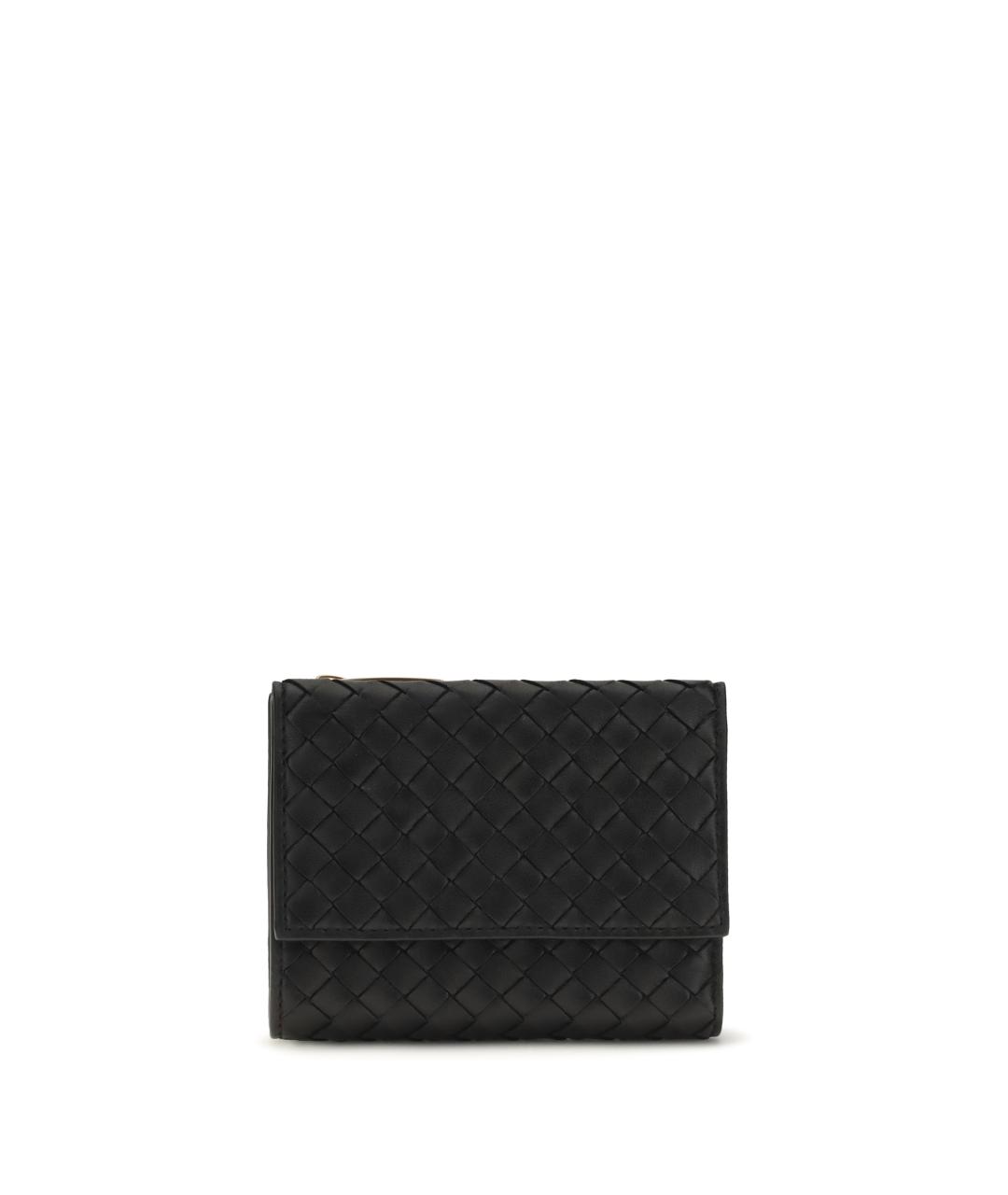 BOTTEGA VENETA Черный кожаный кошелек, фото 1