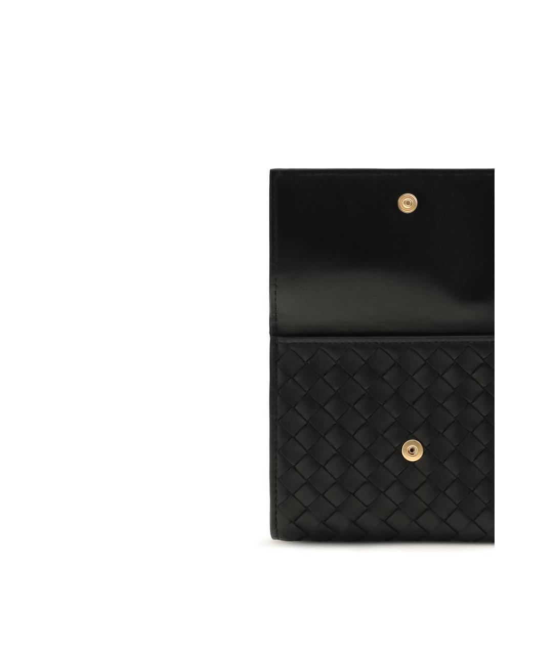 BOTTEGA VENETA Черный кожаный кошелек, фото 3