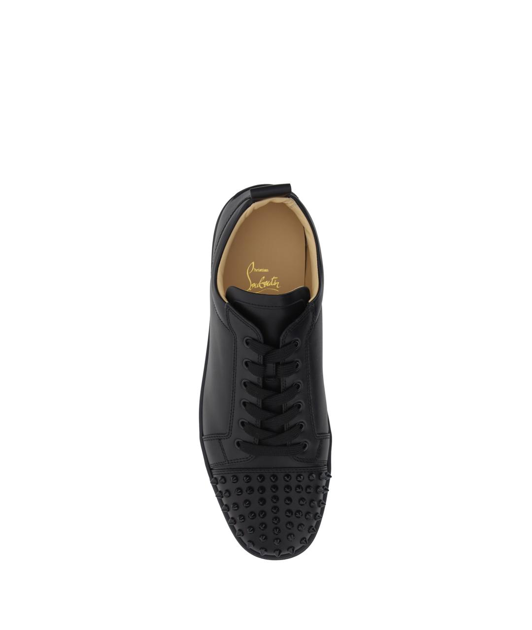 CHRISTIAN LOUBOUTIN Черные кожаные низкие кроссовки / кеды, фото 4