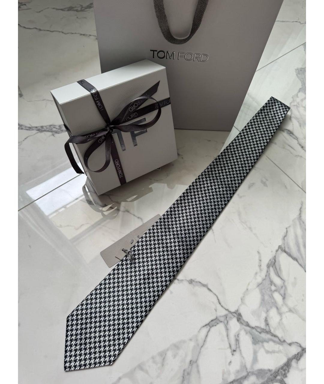 TOM FORD Серый шелковый галстук, фото 3