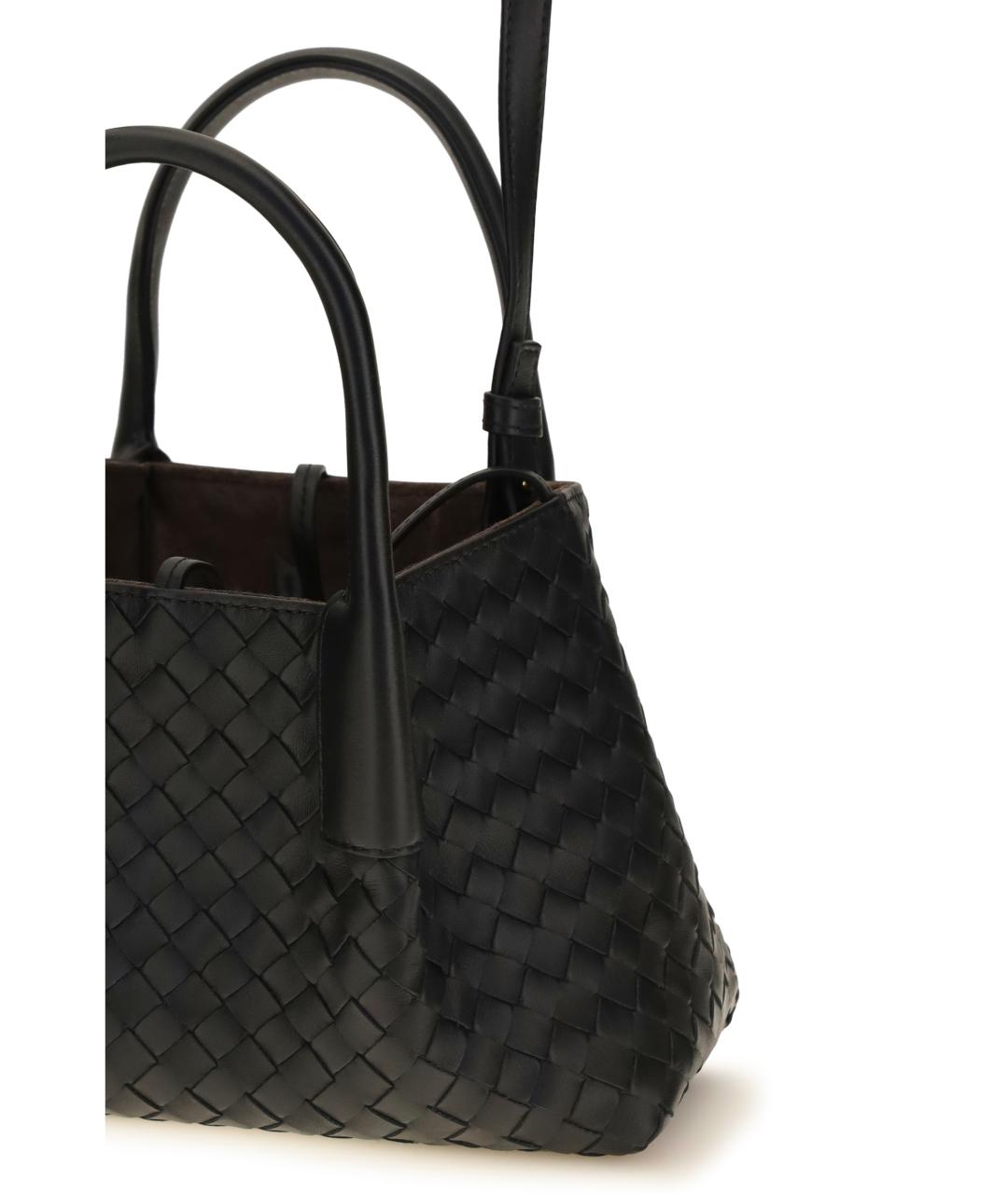 BOTTEGA VENETA Черная кожаная сумка тоут, фото 5