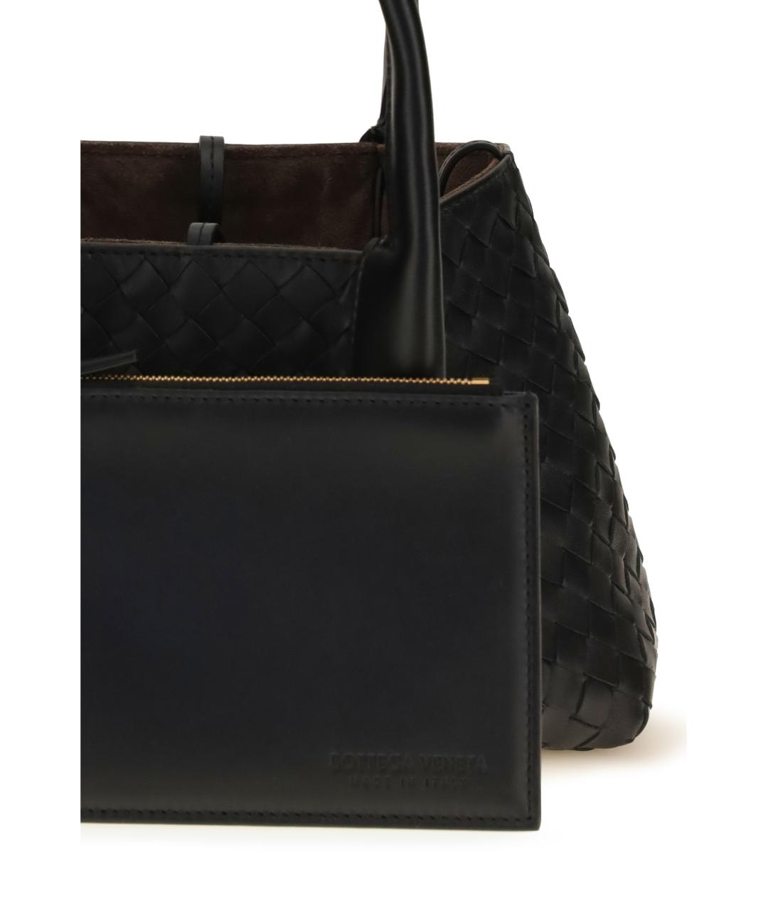 BOTTEGA VENETA Черная кожаная сумка тоут, фото 4
