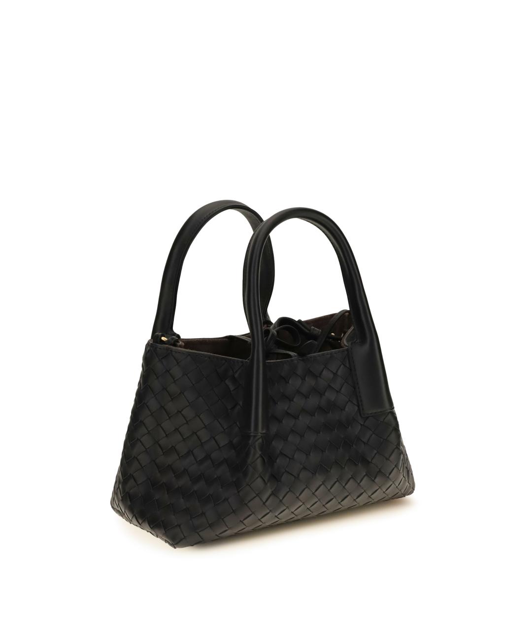 BOTTEGA VENETA Черная кожаная сумка тоут, фото 3