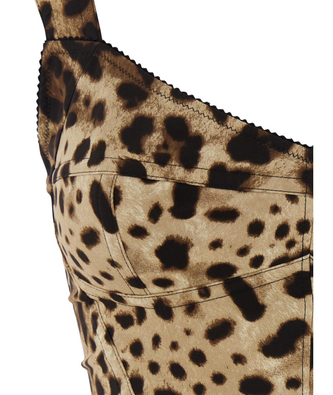 DOLCE&GABBANA Коричневое коктейльное платье, фото 3
