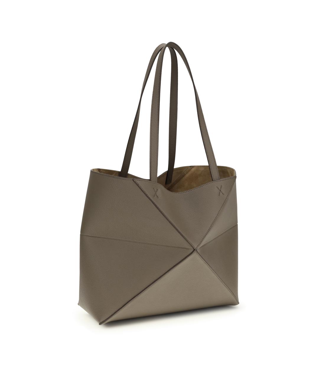 LOEWE Серая кожаная сумка тоут, фото 3