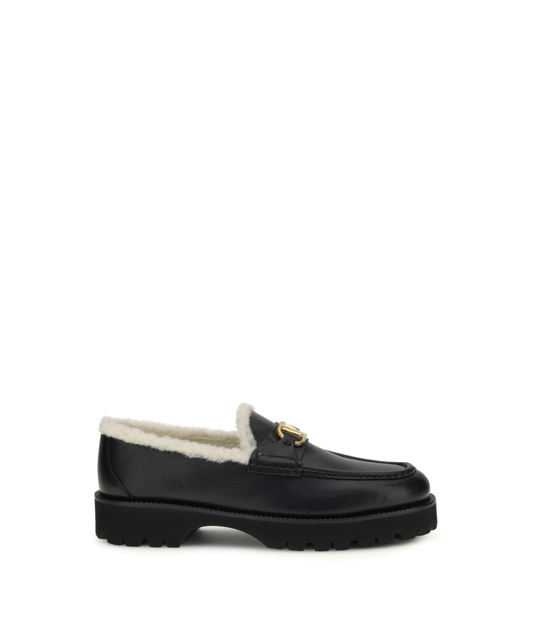 VALENTINO Черные кожаные лоферы, фото 1