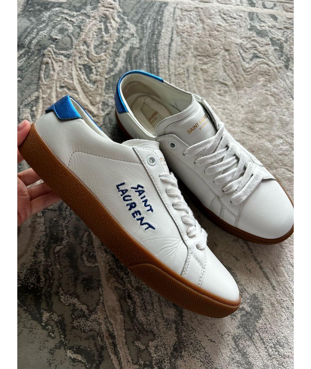 SAINT LAURENT Белые кожаные кеды, фото 8