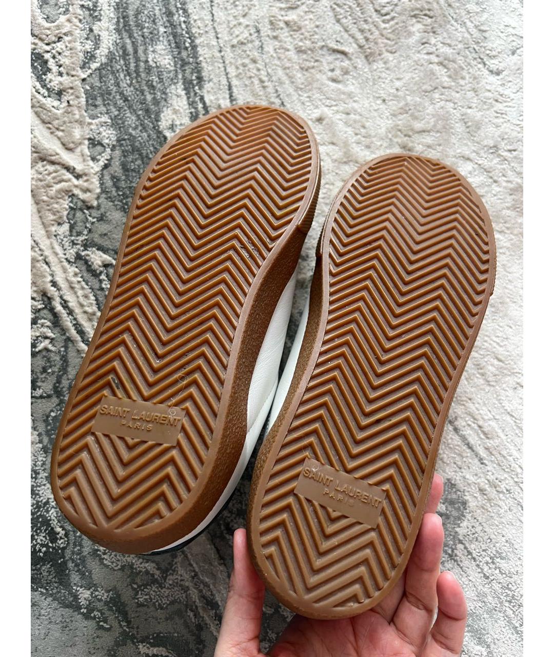 SAINT LAURENT Белые кожаные кеды, фото 7