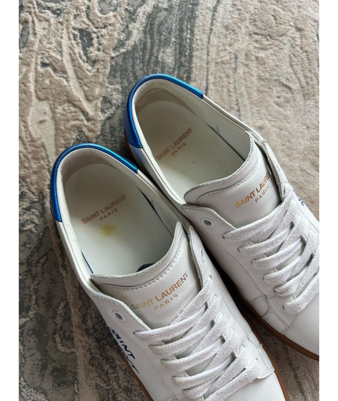 SAINT LAURENT Белые кожаные кеды, фото 5