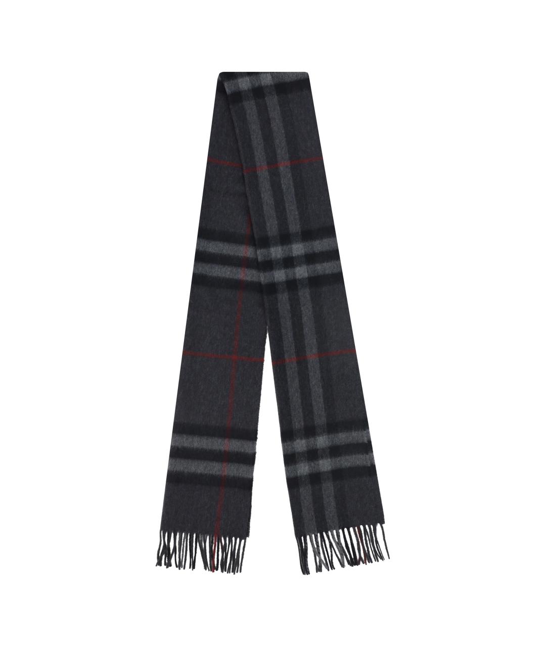 BURBERRY Серый кашемировый шарф, фото 2
