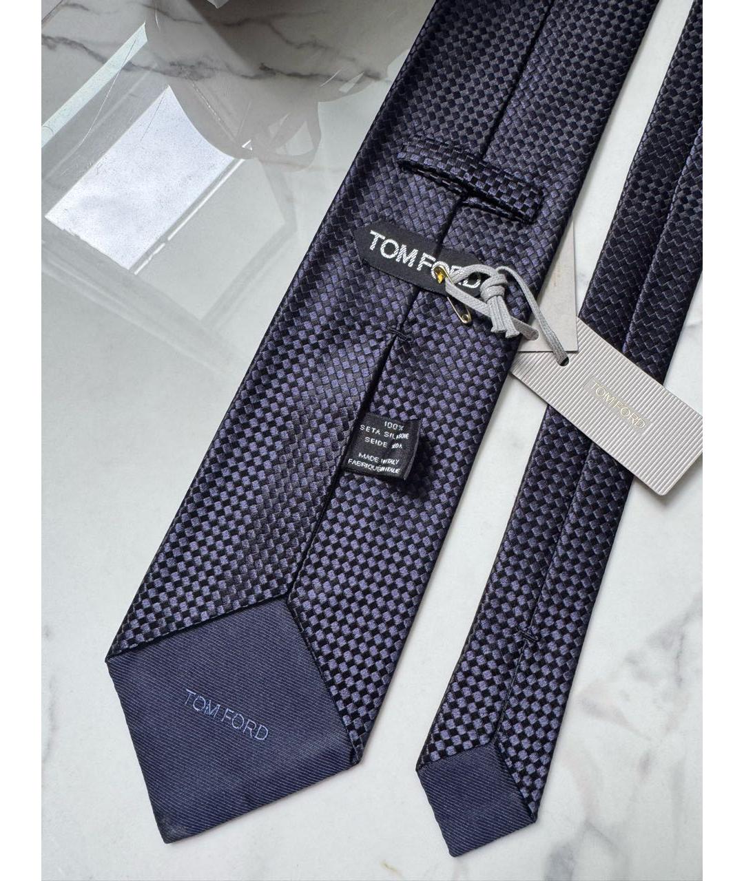 TOM FORD Темно-синий шелковый галстук, фото 5