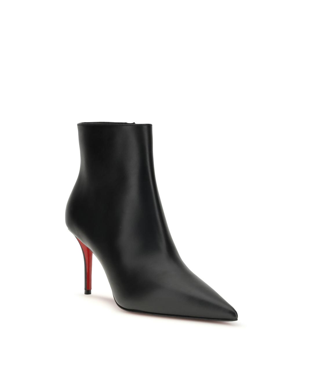 CHRISTIAN LOUBOUTIN Черные кожаные ботильоны, фото 2
