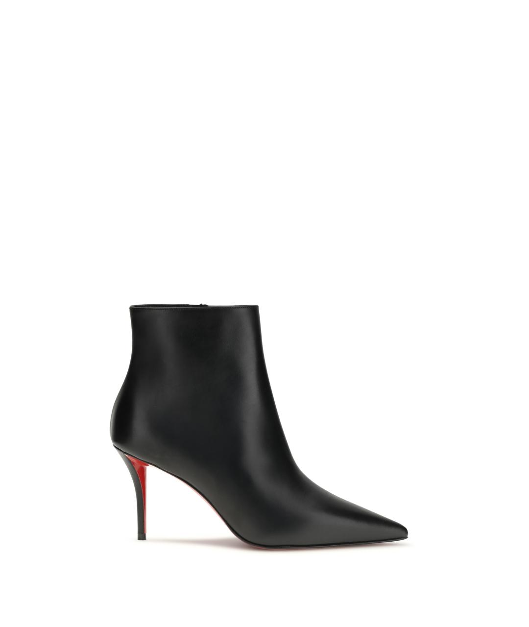 CHRISTIAN LOUBOUTIN Черные кожаные ботильоны, фото 1