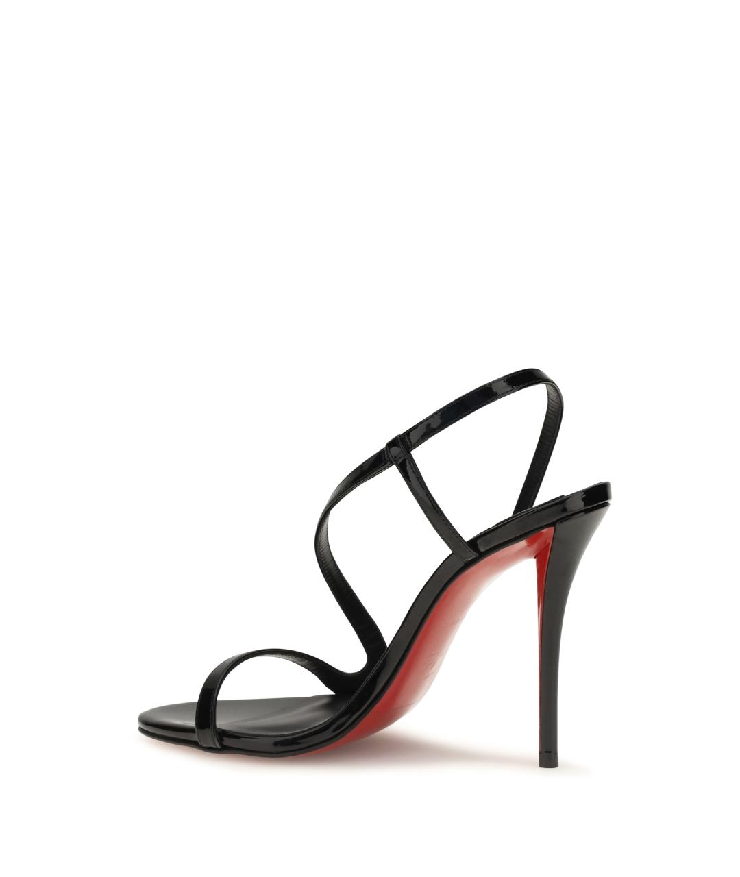 CHRISTIAN LOUBOUTIN Черные кожаные босоножки, фото 3