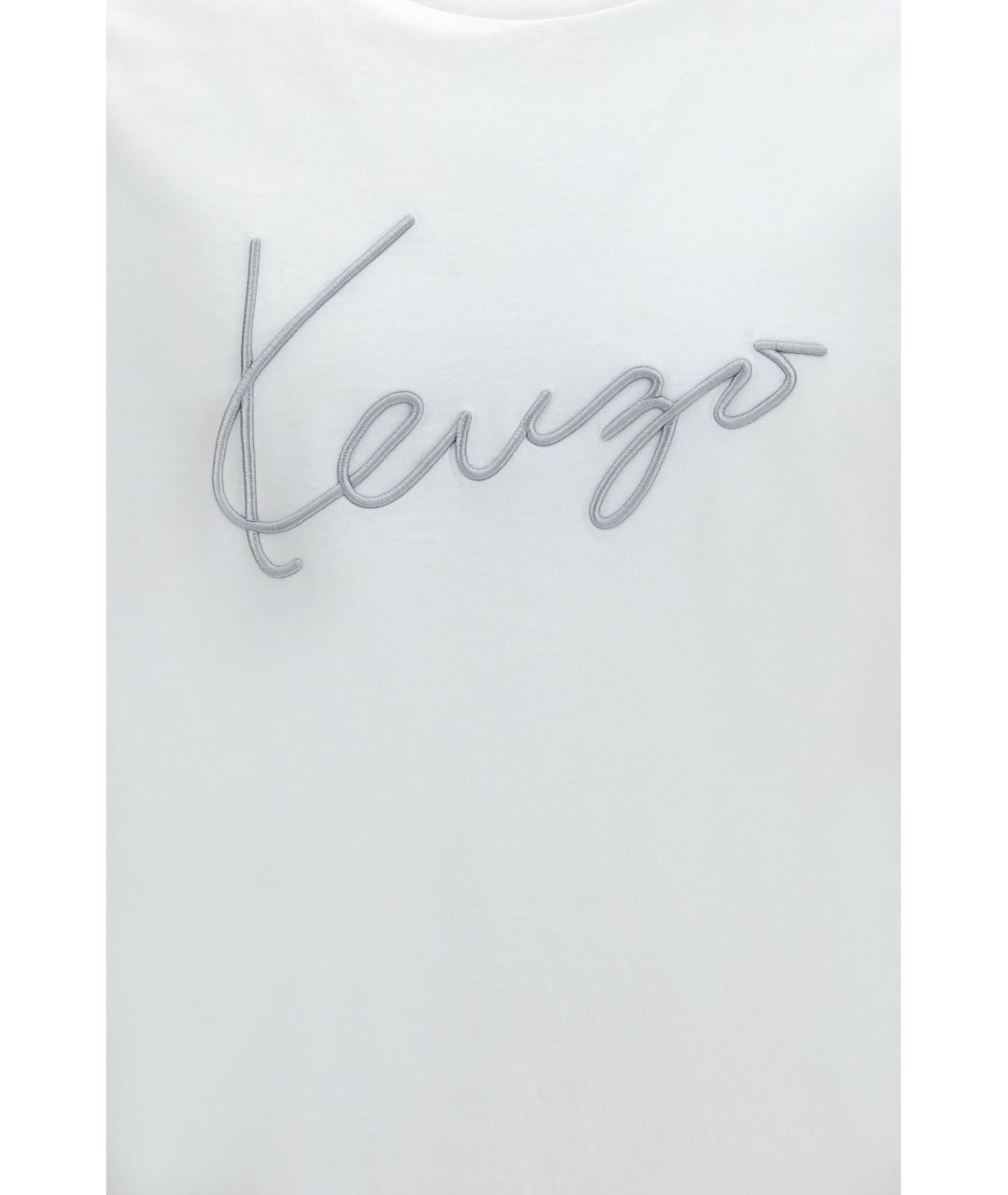 KENZO Белая хлопковая футболка, фото 3