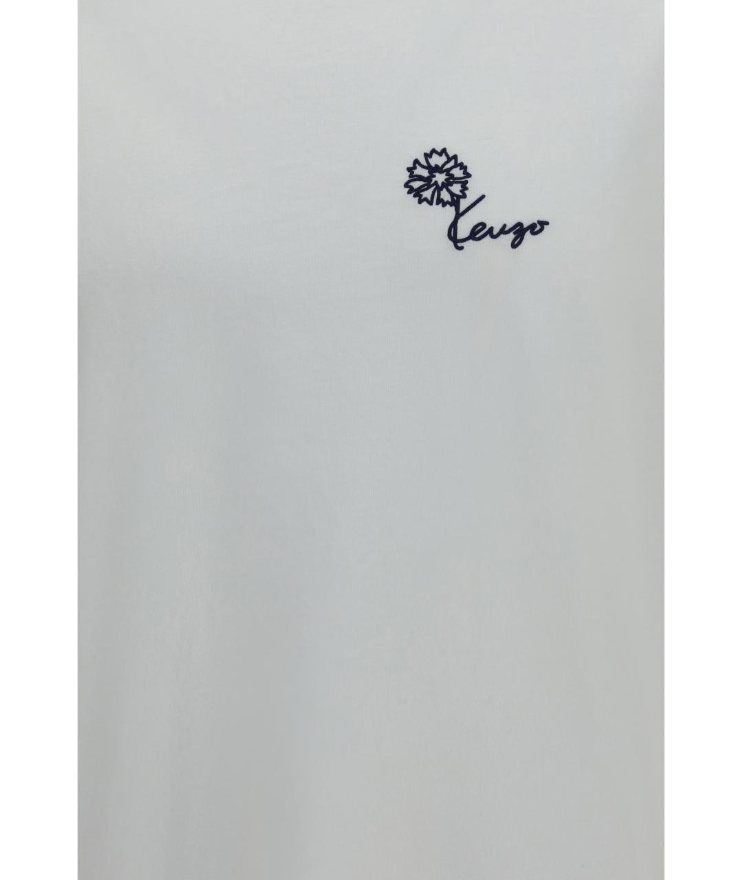 KENZO Белая хлопковая футболка, фото 3