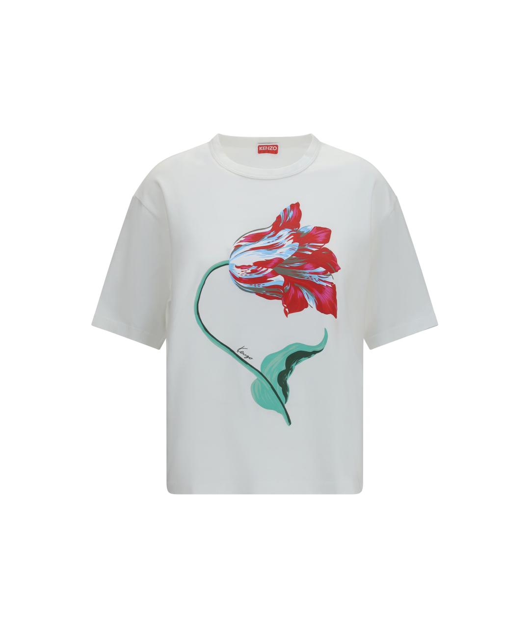 KENZO Белая хлопковая футболка, фото 1