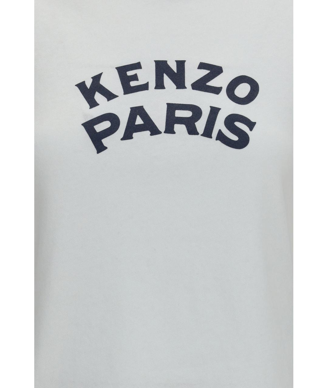 KENZO Белая хлопковая футболка, фото 3
