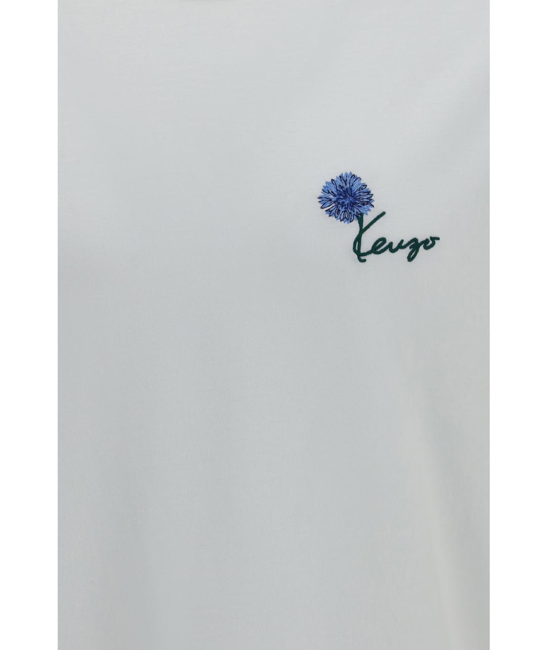 KENZO Белая хлопковая футболка, фото 3